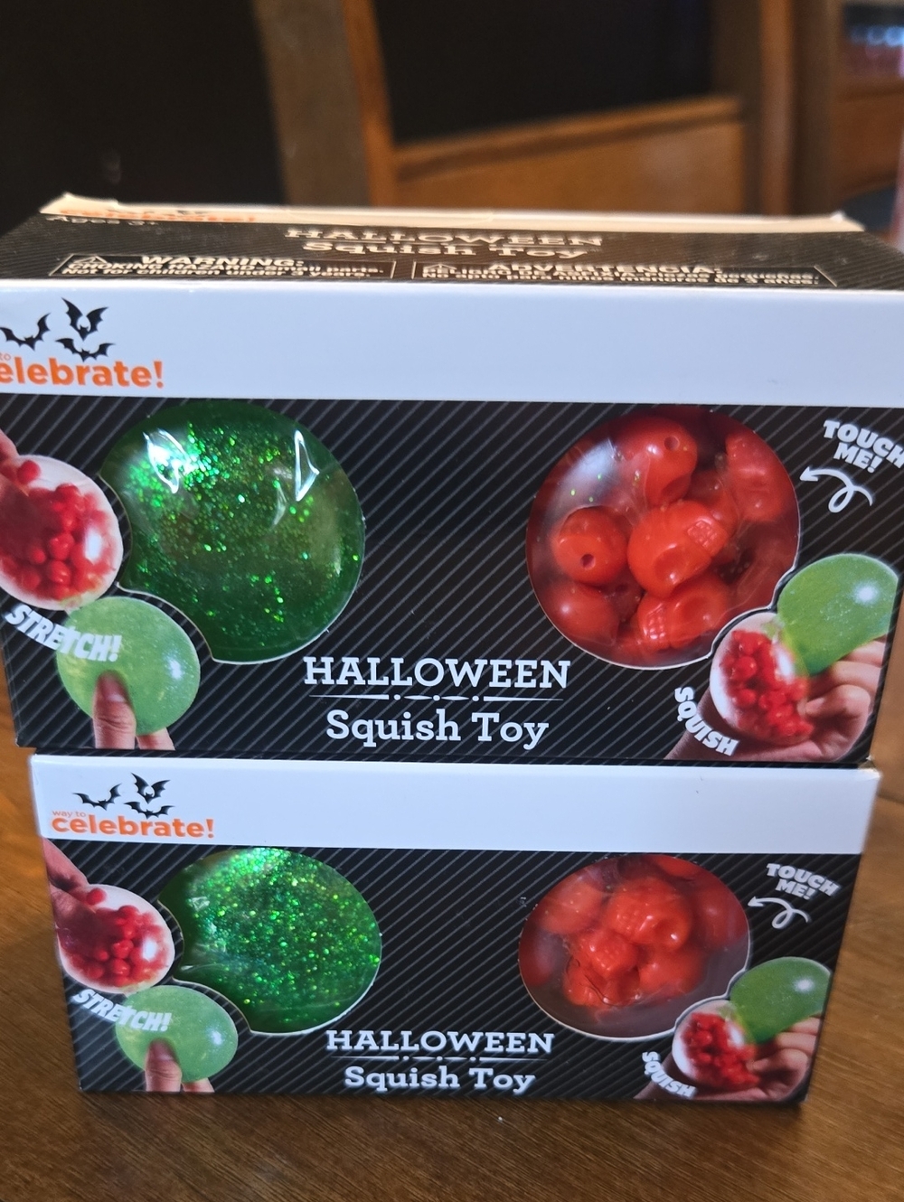 Halloween Green and Orange Squish Toy Set